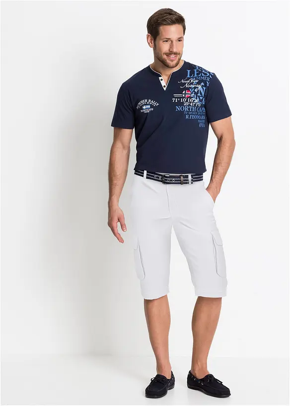 Henley shirt met korte mouwen van biologisch katoen, bonprix