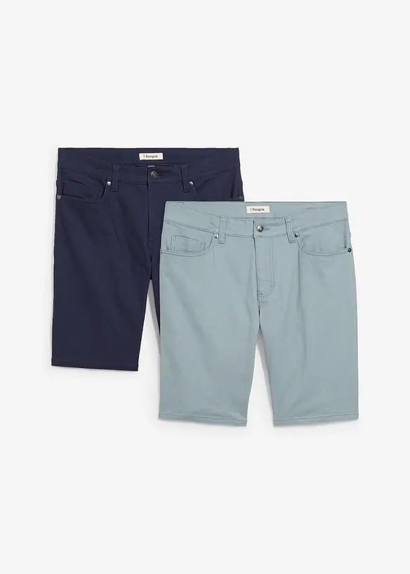 Regular fit stretch bermuda (set van 2), bonprix