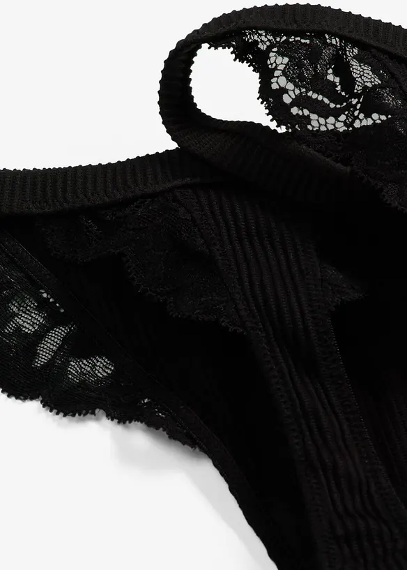 Tanga string met zacht geribd materiaal, bonprix