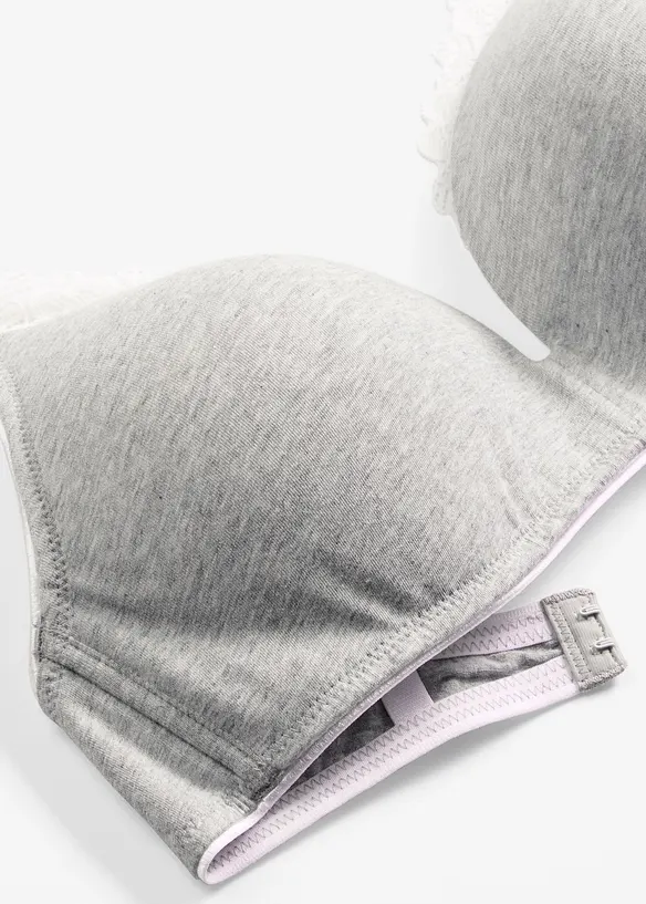 Voorgevormde bh zonder beugels, met katoen en kant, bonprix