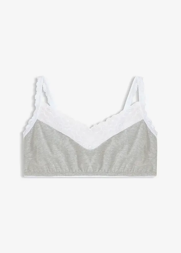 Bralette zonder beugels, met katoen en kant, bonprix