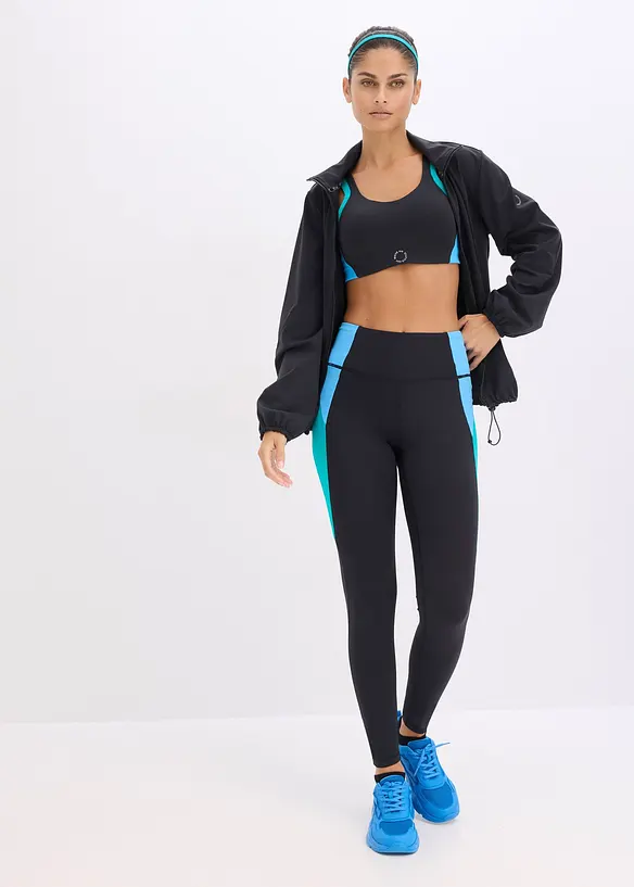 Comfortabele, sneldrogende  sportlegging met contraststrepen, bonprix