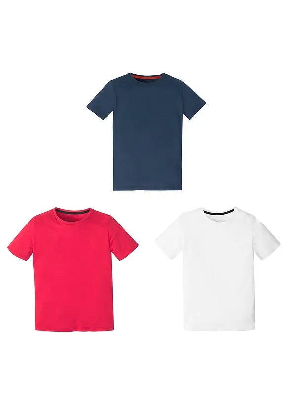 Basic T-shirt met biologisch katoen (set van 3), bonprix
