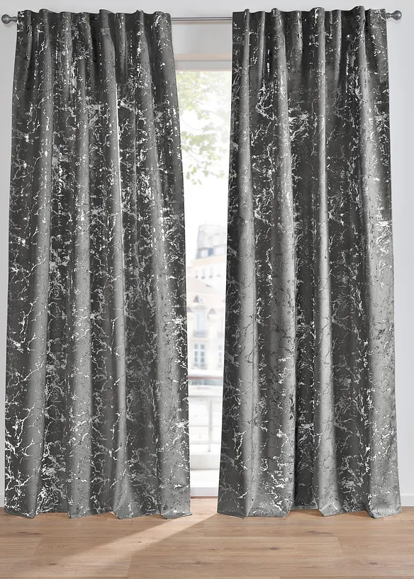 Verduisterend gordijn met een glanzend dessin (1 stuk), bonprix