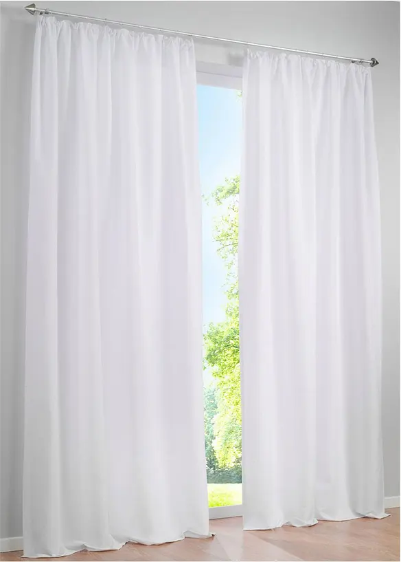 Onderhoudsvriendelijk microvezel gordijn (2 stuks), bonprix