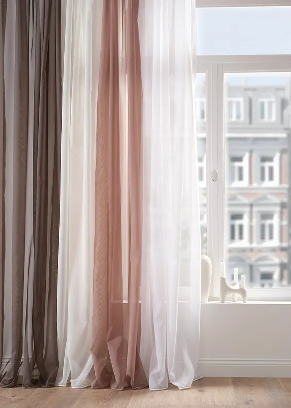 Transparant, effen gordijn (1 stuk), bonprix