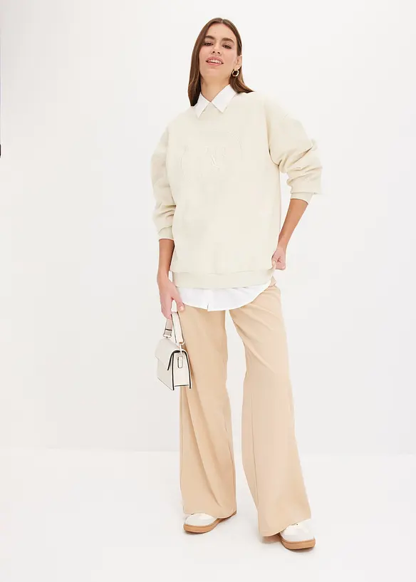 Oversized blouse van katoen met 3/4 mouwen, bonprix