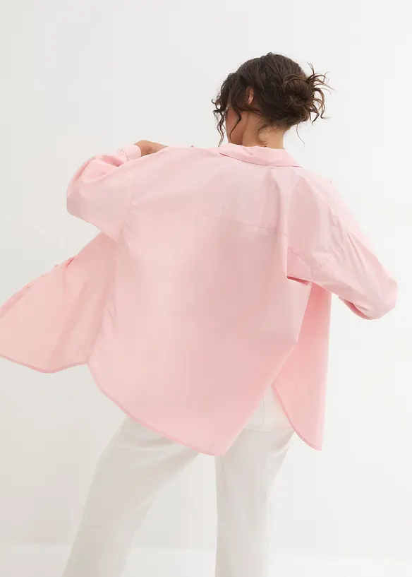 Oversized blouse van katoen met 3/4 mouwen, bonprix