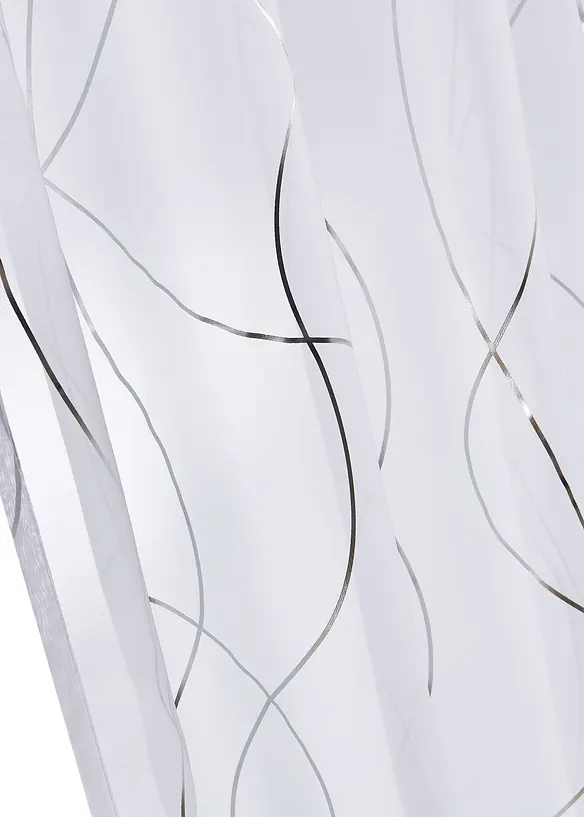 Transparant gordijn met glanzende print (1 stuk), bonprix