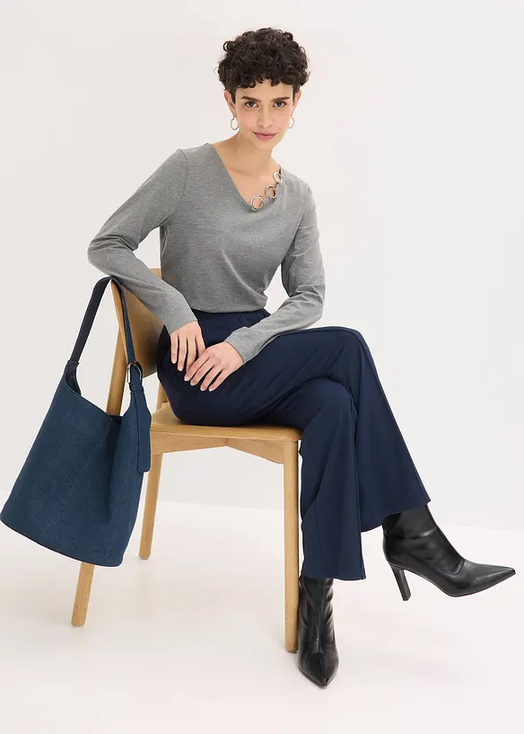 Longsleeve met eyelets, bonprix