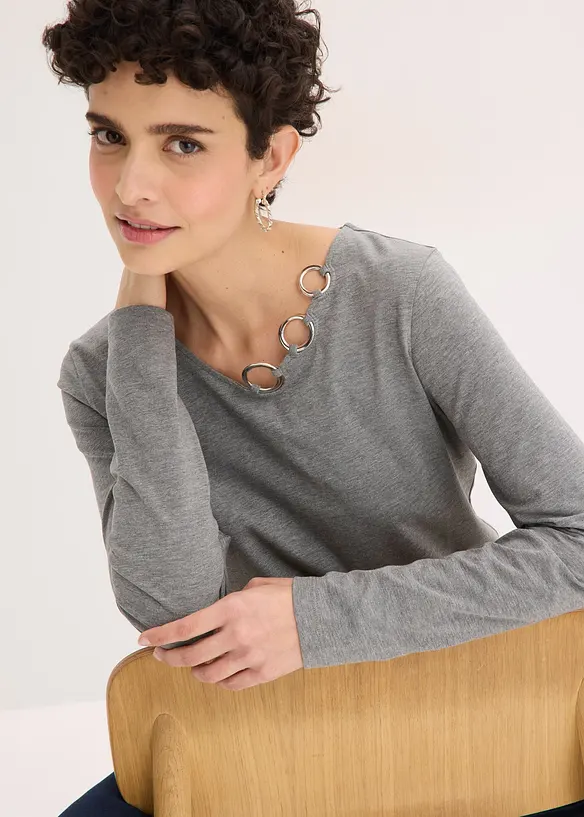 Longsleeve met eyelets, bonprix