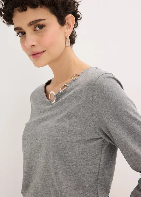 Longsleeve met eyelets, bonprix