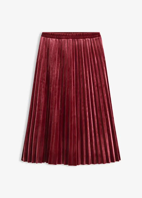 Pliss&eacute; rok van zacht fluweel, bonprix