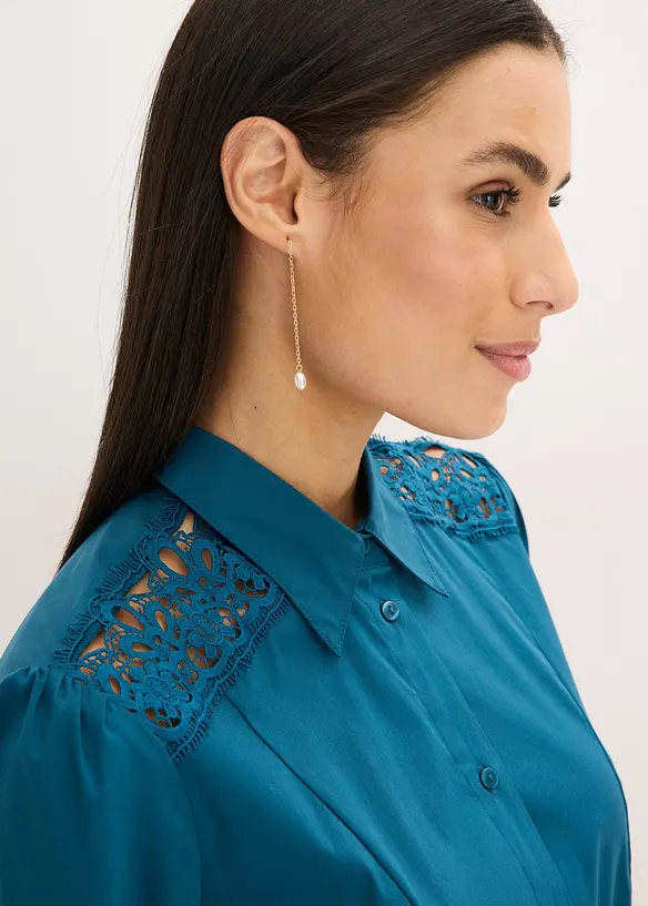 Overhemdjurk met kant en strikceintuur, bonprix