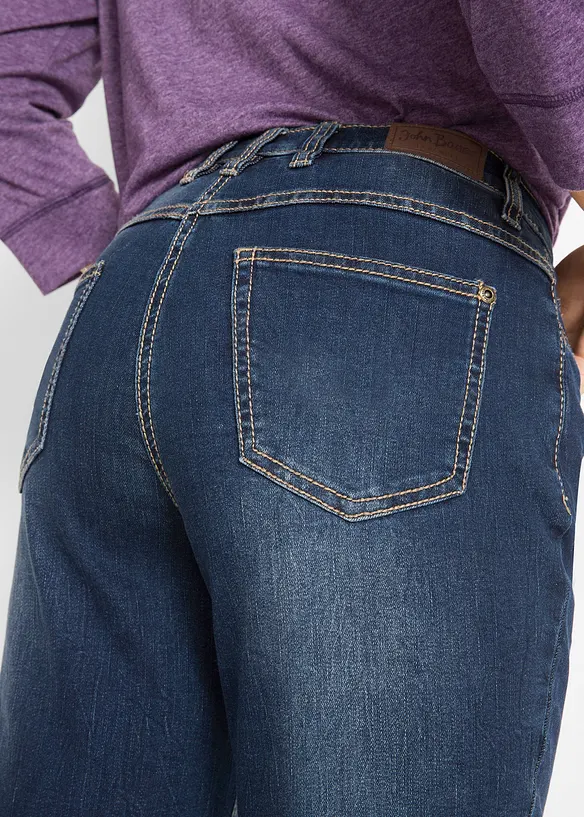 Straight stretch jeans, mid waist, bonprix