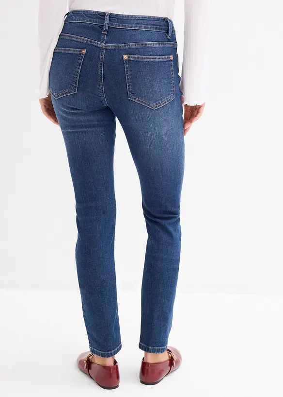 Skinny jeans mid waist, biologisch katoen, bonprix