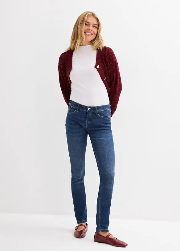Skinny jeans mid waist, biologisch katoen, bonprix