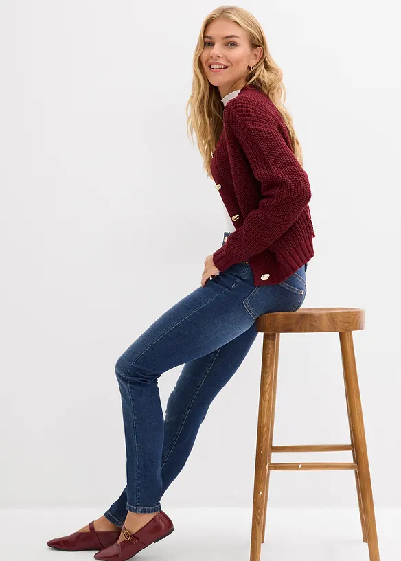 Skinny jeans mid waist, biologisch katoen, bonprix