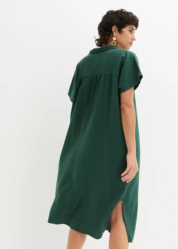 Kaftan jurk in een lichte linnen-viscosemix, bonprix