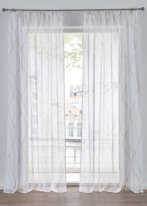 Gordijn met golfmotief, ook verkrijgbaar in extra lang (1 stuk), bonprix