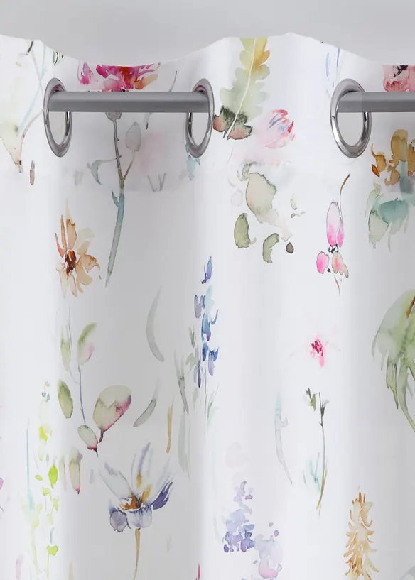 Microvezel gordijn met bloemenprint (1 stuk), bonprix