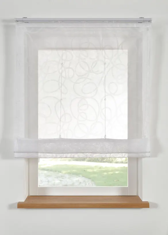 Gedessineerd, transparant ophaalgordijn met gerecycled polyester, bonprix