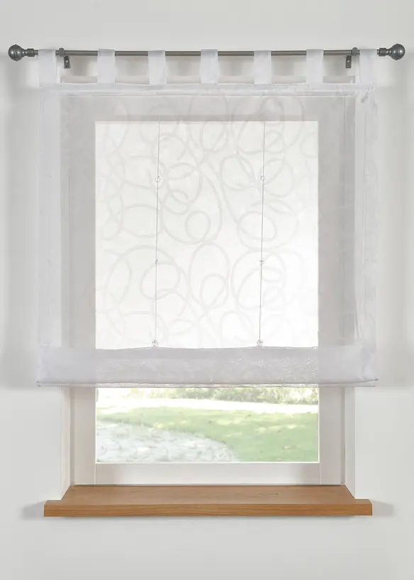 Gedessineerd, transparant ophaalgordijn met gerecycled polyester, bonprix