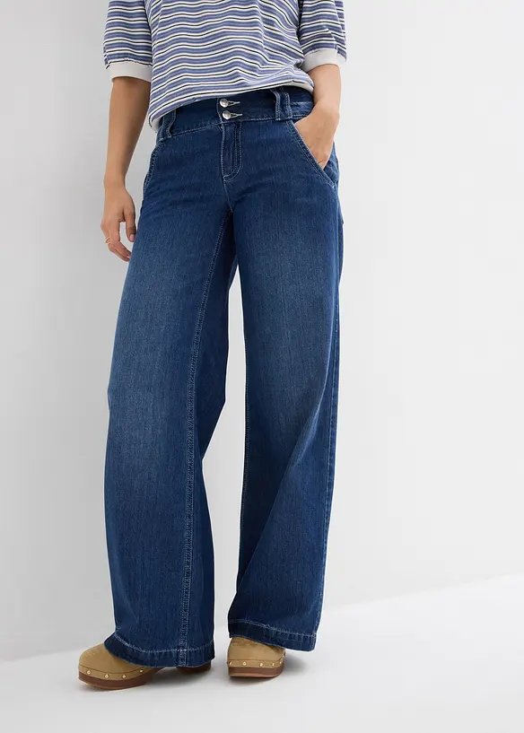 Wide leg jeans, high waist, super soft, bonprix