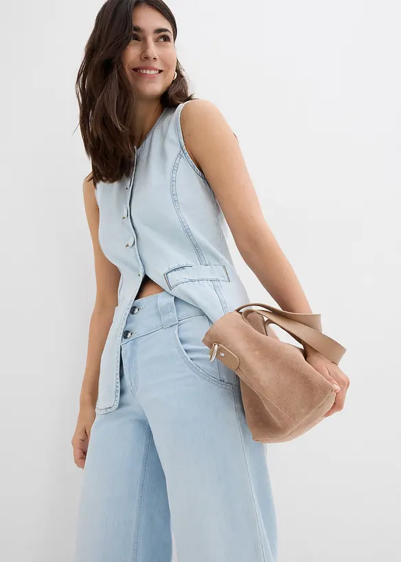 Wide leg jeans, high waist, super soft, bonprix