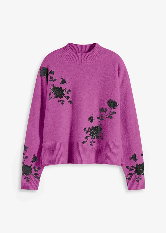 Trui met paillettenborduursel, bonprix
