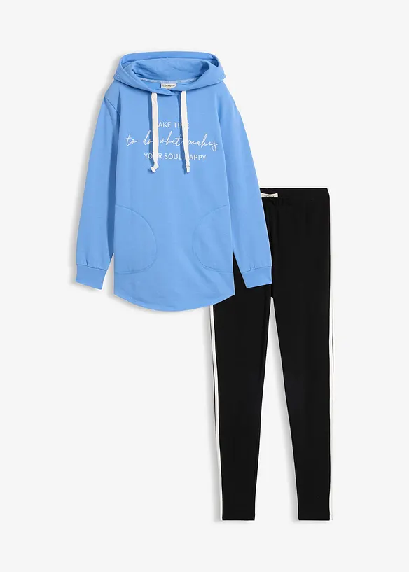 Joggingpak met lange sweater en legging (2-dlg.), bonprix