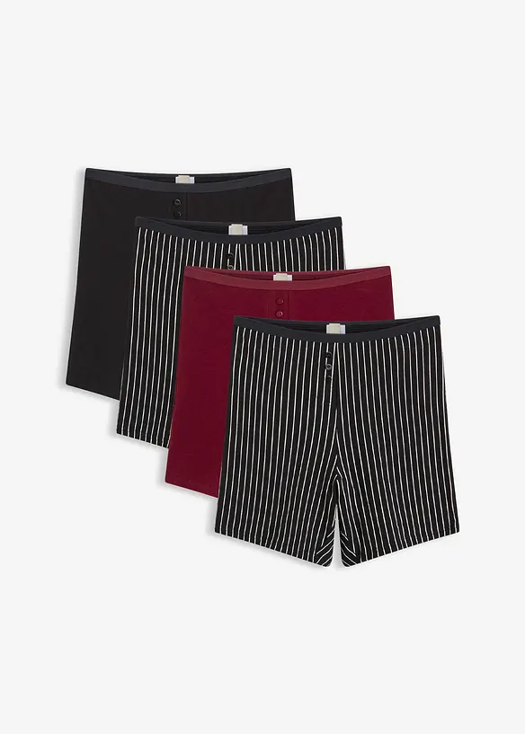 Damesboxershorts met langere pijpen (4-pack), bonprix