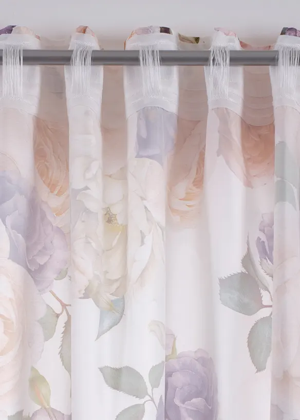 Gordijn met bloemenprint (2 stuks), bonprix