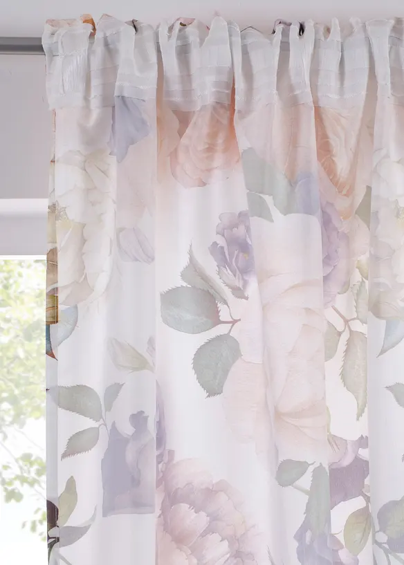 Gordijn met bloemenprint (2 stuks), bonprix