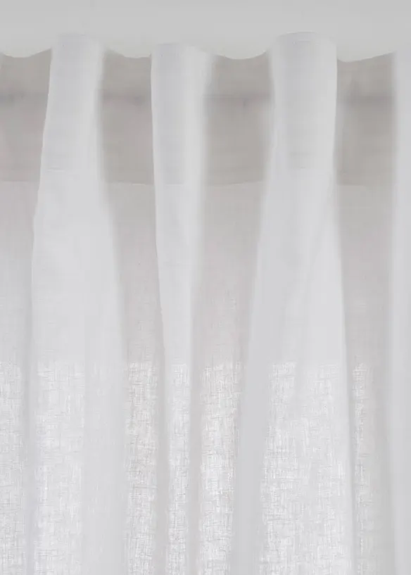 Katoenen gordijn met linnen (1 stuk), bonprix