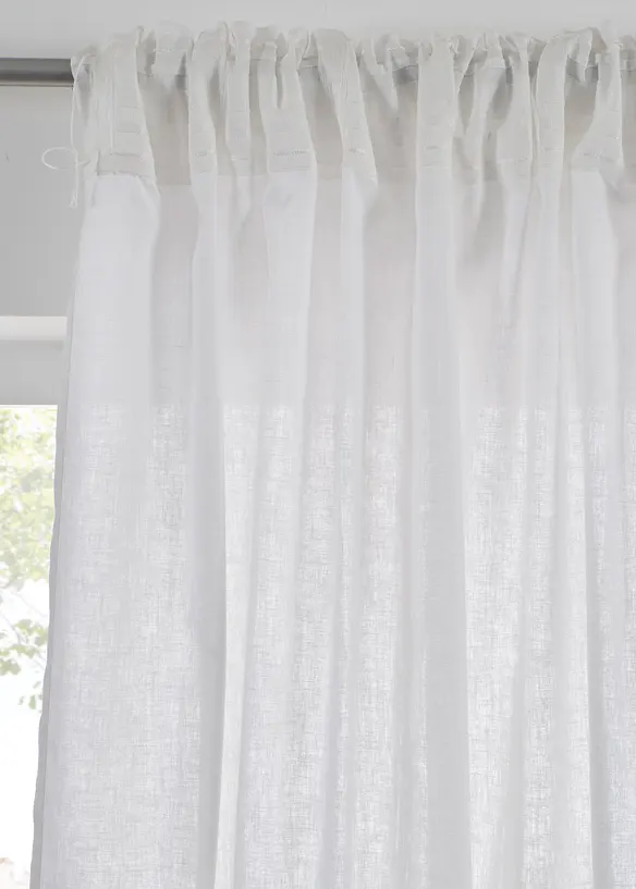 Katoenen gordijn met linnen (1 stuk), bonprix