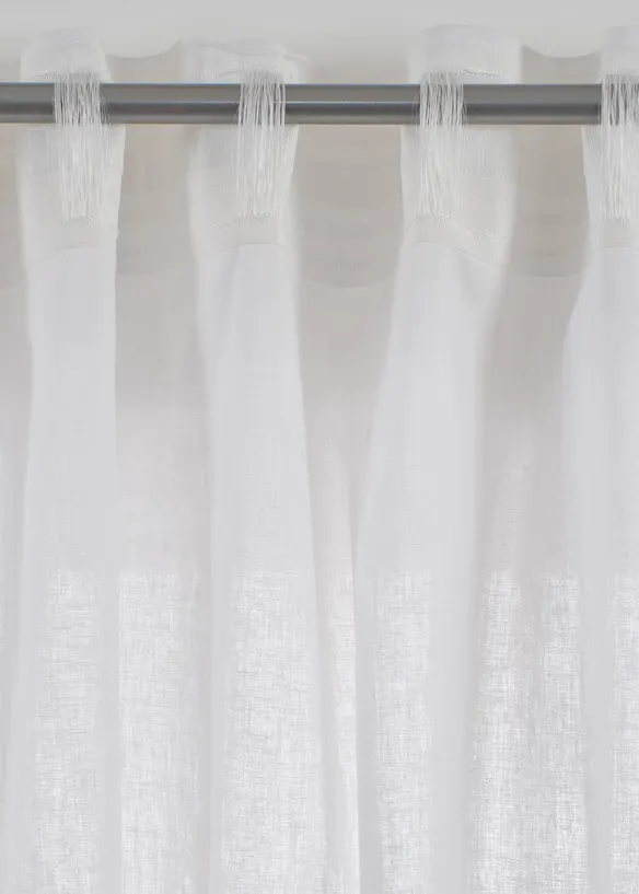Katoenen gordijn met linnen (1 stuk), bonprix