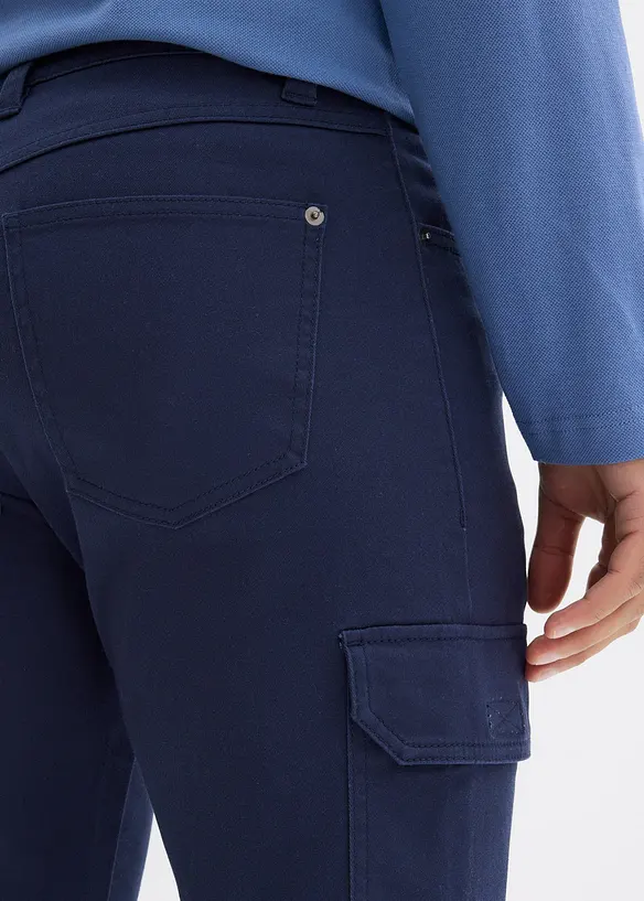 Regular fit stretchbroek met cargozakken, straight, bonprix