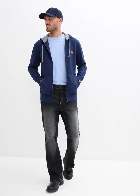 Sweatvest met capuchon van puur biologisch katoen, bonprix