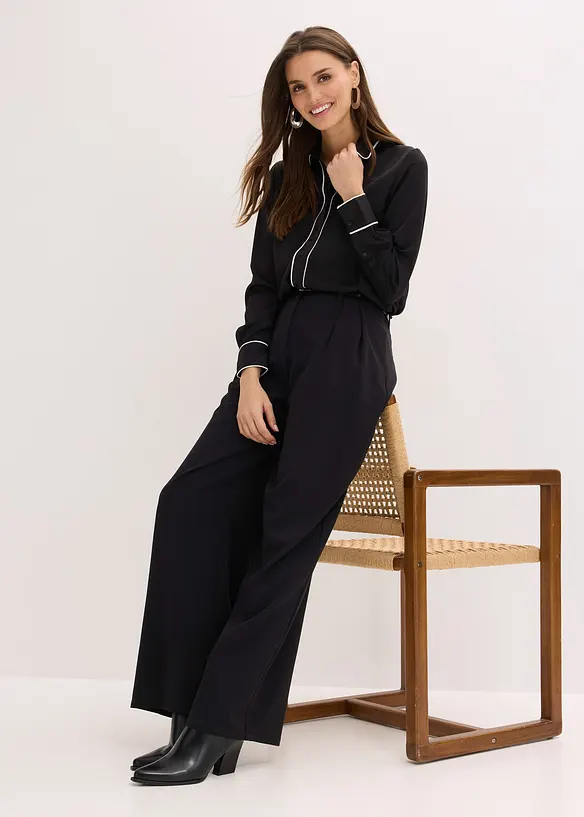 Overhemdblouse van soepel satijn, bonprix