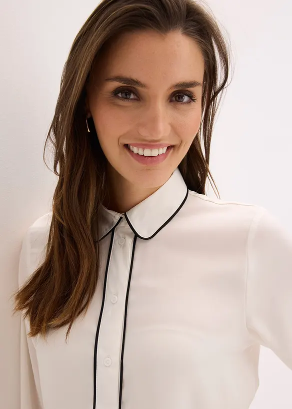 Overhemdblouse van soepel satijn, bonprix