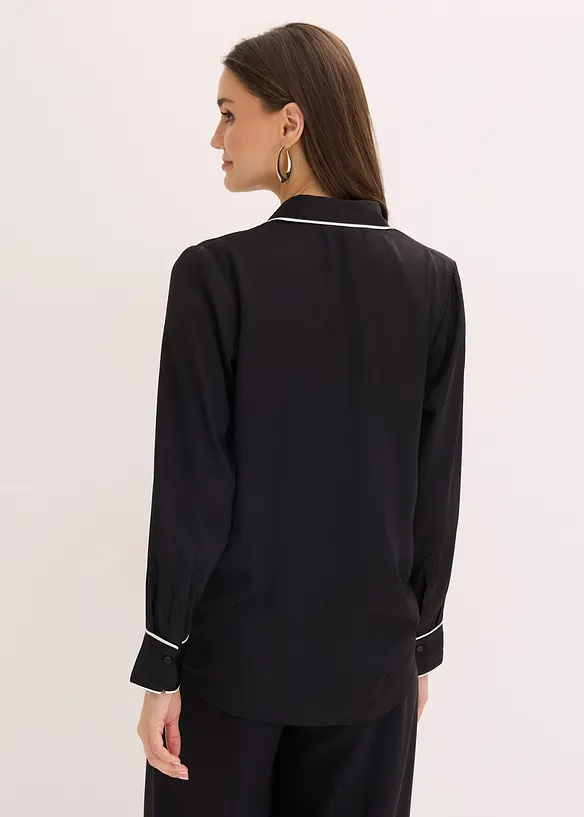 Overhemdblouse van soepel satijn, bonprix
