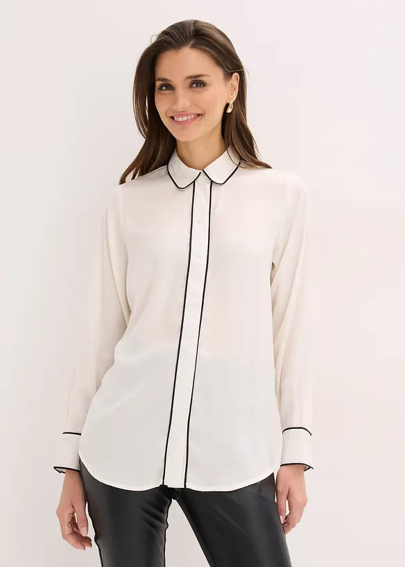 Overhemdblouse van soepel satijn, bonprix
