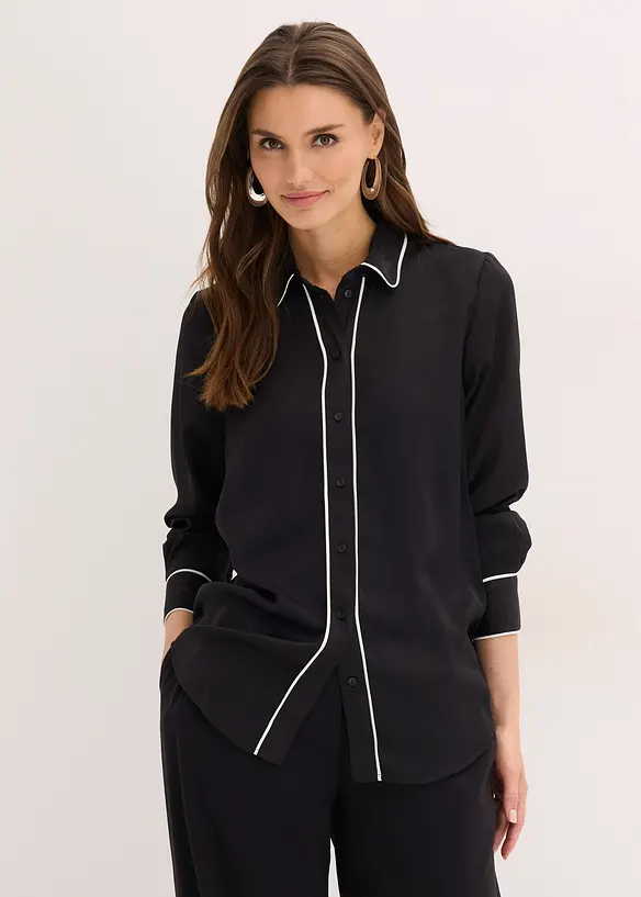 Overhemdblouse van soepel satijn, bonprix