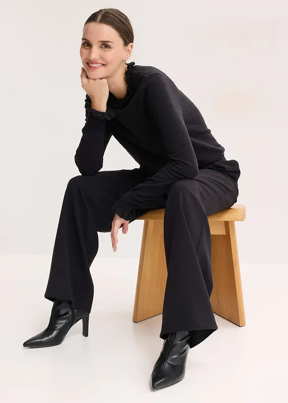 Fijn gebreide trui van viscosemix, bonprix