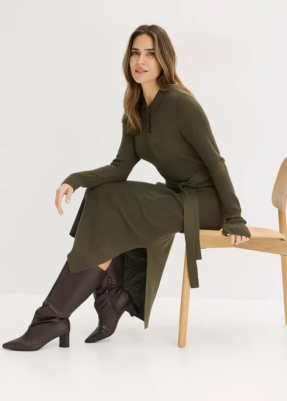 Gebreide jurk van een viscosemix, bonprix