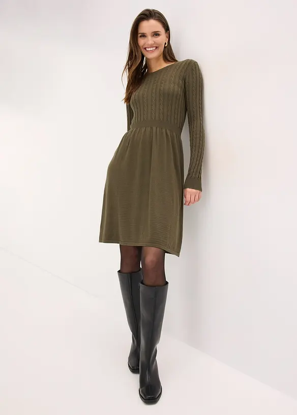 Gebreide jurk in een viscosemix, bonprix