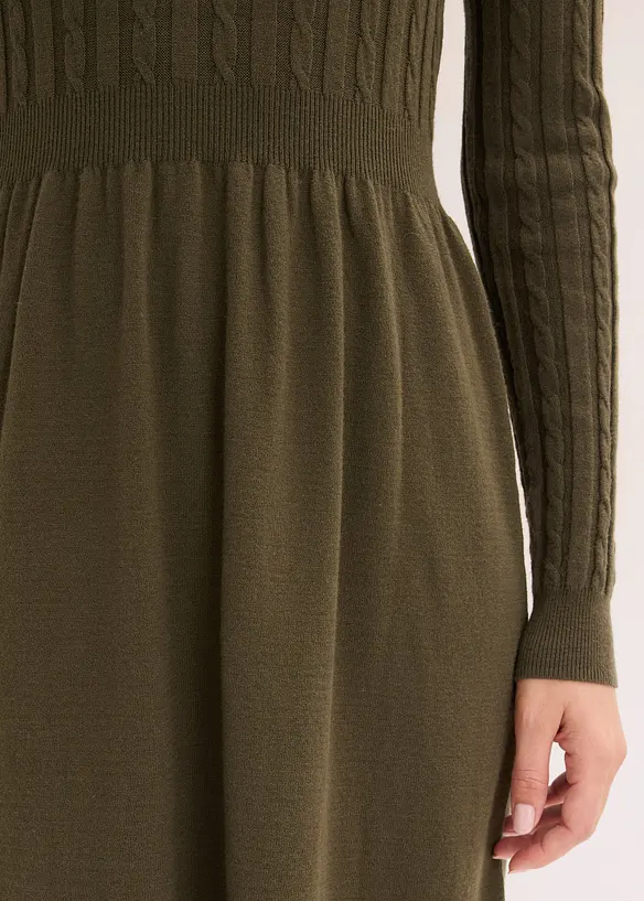 Gebreide jurk in een viscosemix, bonprix