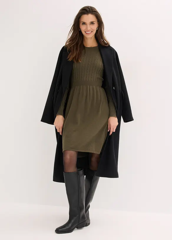 Gebreide jurk in een viscosemix, bonprix