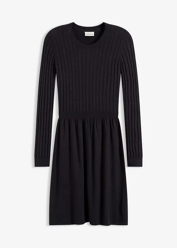 Gebreide jurk in een viscosemix, bonprix